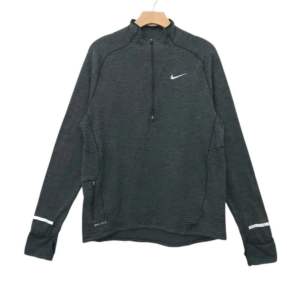 Nike Dri-FIT Element Sphere 1/2-Zip Running Top Mens Medium Gray Pullover Gym